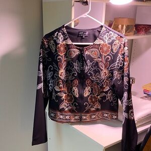 Petit Pois by Viviana G Black Print Jacket size XL but fits like a M.